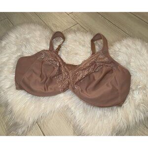 Glamorise 1245 Wonderwire Front Close Bra Unlined Underwire Lace Womens 46F